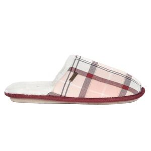 Barbour Pink and Red Slippers Cozy Slip-On Style